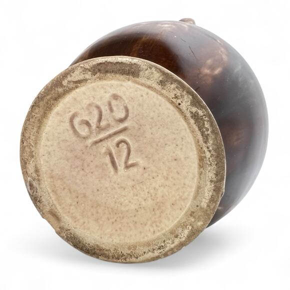 Brown Drip Glaze Ceramic Vase Art Pottery Double Handle Glossy 5 Inch Tall Vtg - Picture 3 of 15